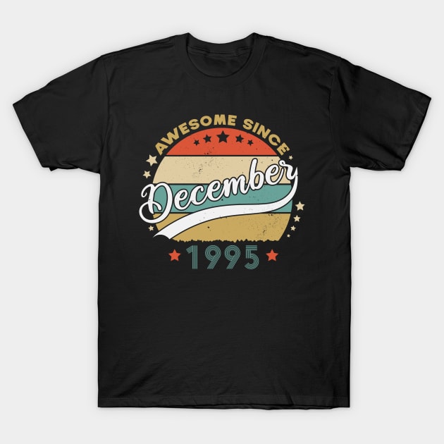 Awesome Since December 1995 Birthday Retro Sunset Vintage T-Shirt by SbeenShirts